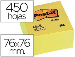 450 notas adhesivas Post-it 76x76mm. amarillo